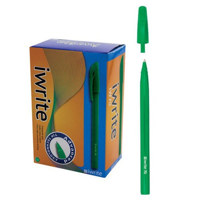 Compare Prices iWrite Ballpoint Pens Box of 50 Green