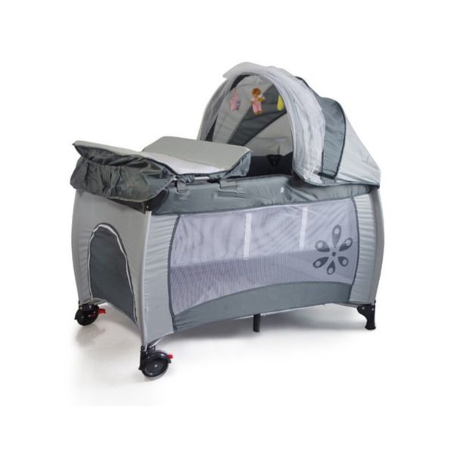 Compare Prices Baby Centre Travel Cot With Folding Mattress Grey