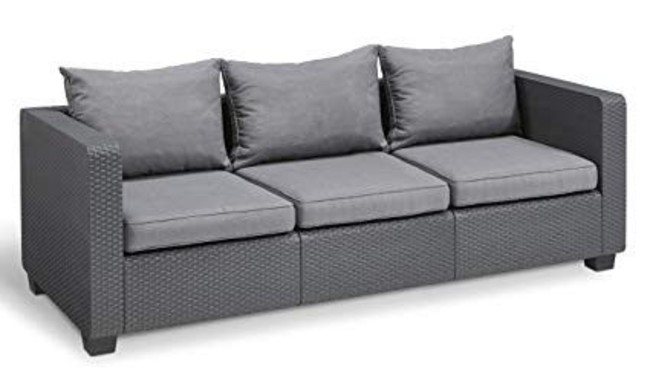 Compare Prices Allibert by Keter Salta 3 Seater Sofa Graphite