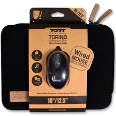 Port Designs Torino Skin 12.5-inch Laptop Sleeve and Mouse Bundle - Black
