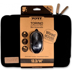 Port Designs Torino Skin 14-inch Laptop Sleeve and Mouse Bundle - Black