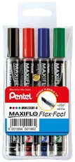 Pentel Maxiflo FLEX-FEEL Whteboard PUMP IT Action Marker Wallet of 4