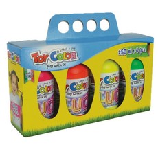 Toy Color Superwashable Fluorescent Paint Bulk Pack: 4 x 250ml Colours