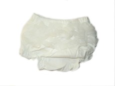 Ruffled Bloomer Nappy Cover - White