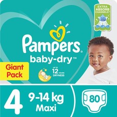 Pampers Baby Dry - Size 4 Giant Pack - 80 Nappies