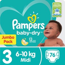 Pampers Baby Dry - Size 3 Jumbo Pack - 76 Nappies