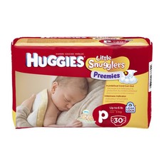 Huggies - Preemies - Size P (Premature) x 30 Nappies - 3kg