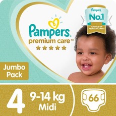 Pampers Premium Care - Size 4 Jumbo Pack - 66 Nappies