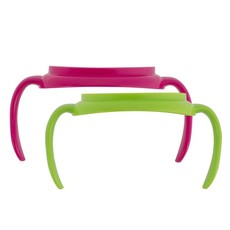 Dr Brown's - Transition Cup Handles - Pink and Green - 2 Pack