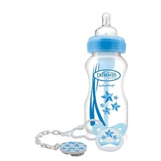 Dr Brown's - Wide-Neck Bottle & Soother - Blue