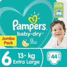 Pampers Baby Dry - Size 6 Jumbo Pack - 44 Nappies