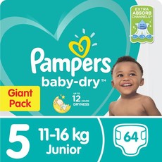 Pampers Baby Dry - Size 5 Giant Pack - 64 Nappies