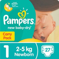 PAMPERS NEW BABY-DRY SIZE 1 NEW BORN 27 PER PACK
