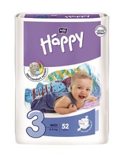Bella Baby Nappies Pack of 52 - Size 3 (Midi Diaper)