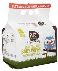 Pure Beginnings - Biodegradable Baby Wipes with Organic Aloe - White
