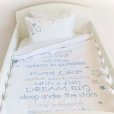 Babes and Kids Dream Big Egyptian Cotton Baby Duvet Cover Set - Blue