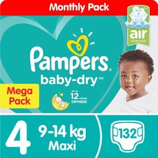 Pampers Baby Dry - Size 4 Mega Pack - 132 Nappies