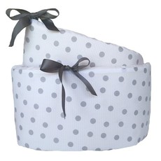 Cotton Collective Cot Bumper (Cover Only) Grey Polka Dot