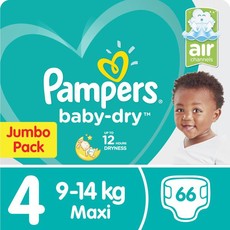 Pampers Baby Dry - Size 4 Jumbo Pack - 66 Nappies