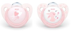 NUK - Trendline Soother with Box - Baby Rose - Heart Rabbit - Size 2