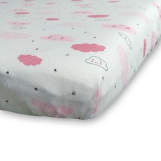 little acorn | Sleepy Clouds Cot Fitted Sheet - Large