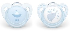NUK - Trendline Soother with Box - Baby Blue - Boat Elephant - Size 2