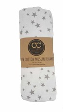 Cotton Collective Muslin Swaddle Baby Blanket - Star Design