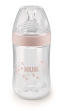 NUK - Nature Sense 260ml Bottle - Medium Size 1 - Pink