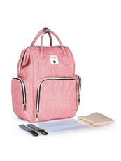 Iconix Nappy Bag Backpack with Wipe Case - Pink