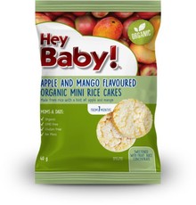 Hey Baby! Organic Apple and Mango Mini Rice Cakes - 6 packs