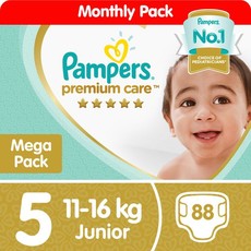 Pampers Premium Care - Size 5 Mega Pack - 88 Nappies