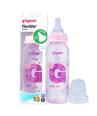 Pigeon - Pink Flexible Bottle Std Neck Hearts - 240ml