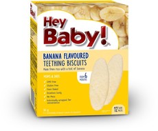 Hey Baby! Banana Flavored Teething Biscuits - 6 packs