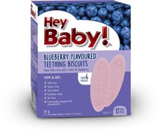 Hey Baby! Blueberry Flavored Teething Biscuits - 6 packs