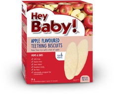 Hey Baby! Apple Flavored Teething Biscuits - 6 packs