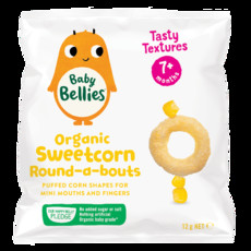 Baby Bellies Organic Sweetcorn Round-a-bouts -6x12g
