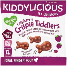 Kiddylicious Crispie Tiddlers - Raspberry - 18 x 12g Bags