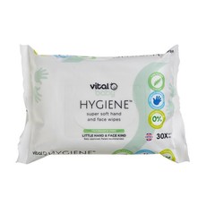 Vital Baby - Hygiene Hand & Face Wipes - Fragrance Free - 6 Packs