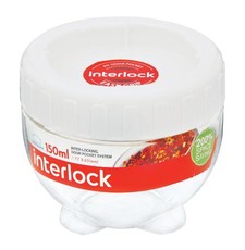 Lock & Lock - Interlock Round Clear With White Lid - 150ml