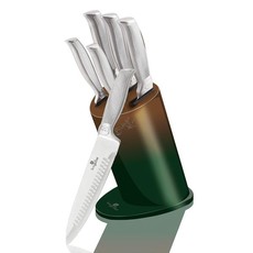 Berlinger Haus - Knife Set With Stand - Gold Green
