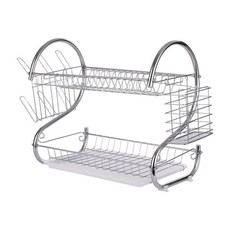 Comfeto Wares Two Tier Kitchen Dish Rack - Silver