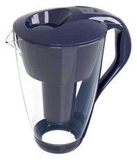 PearlCo Glass Water Filter Jug Dark Blue with One Cartridge