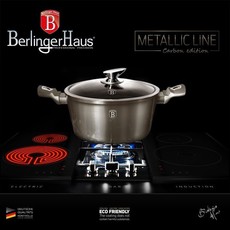 Berlinger Haus Marble Coating Casserole with Lid 28cm - Carbon