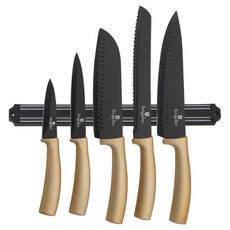 Berlinger Haus 6-Piece Knife Set with Magnetic Hanger - Black Rose