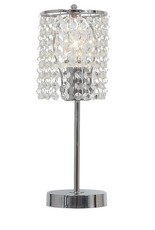 Bright Star Lighting - Polished Chrome Table Lamp With Clear Acrylic Crystals