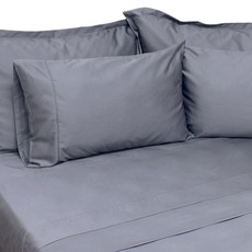 Sheraton 400TC Egyptian Cotton Pleated Flat Sheet with Pillowcases - Blue Fog