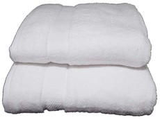 Bunty's Elegant 380 Zero Twist Bath Towel 380GSM (2 Piece Pack) White