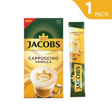 Jacobs Instant Coffee Vanilla Cappuccino - 10 Sticks (10 Drinks)