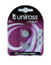 Uniross CR1616 Lithium Coin Cell Batteries - 3V