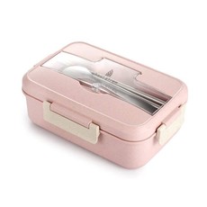 Microwavable Lunch Box Container with Cutlery for Work or School
